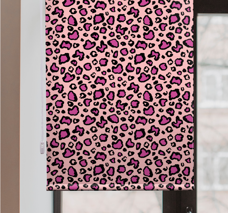 Persiana enrollable animales estampado de leopardo rosa - TenVinilo