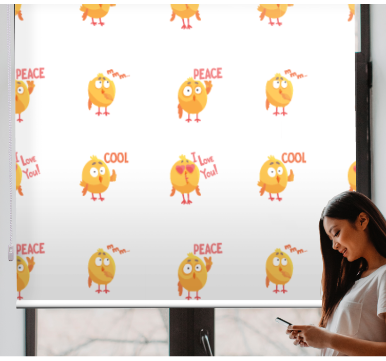 Persiana enrollable animales expresiones de pájaros lindos - TenVinilo