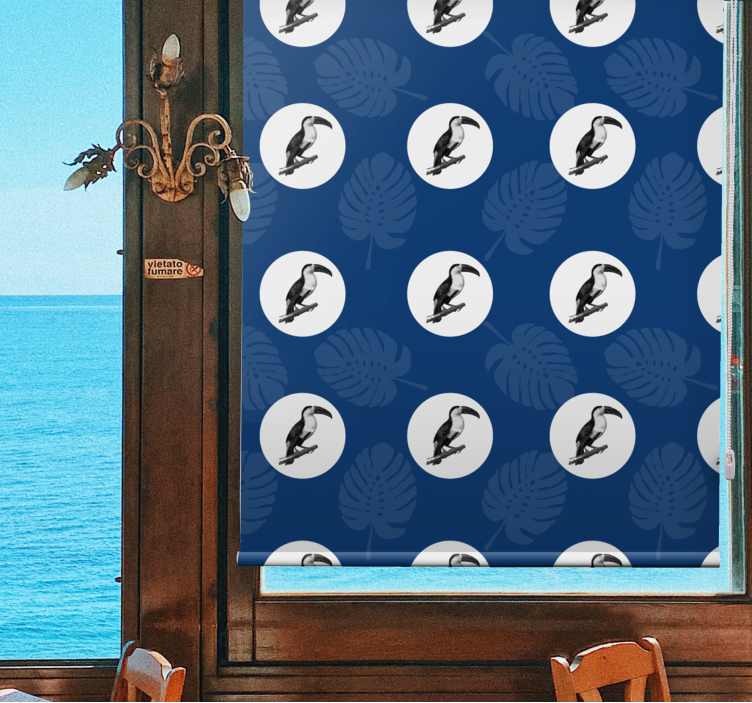 Persiana enrollable animales patrón de tucán tropical - TenVinilo