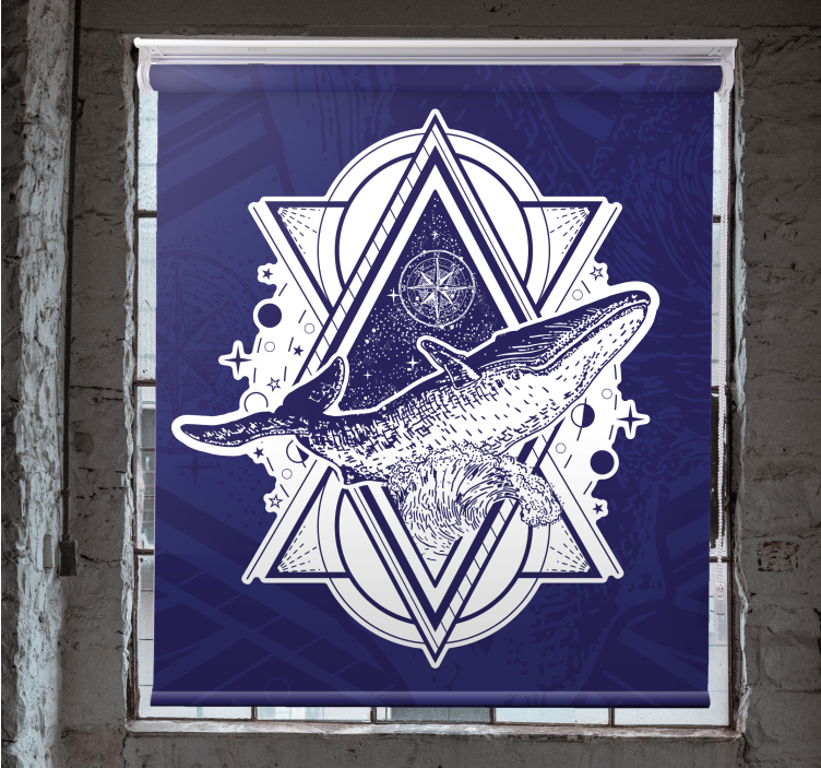 Persiana enrollable animales silueta de ballena enorme - TenVinilo