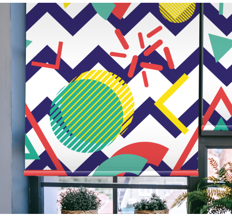 Persiana enrollable moderno figuras abstractas divertidas - TenVinilo