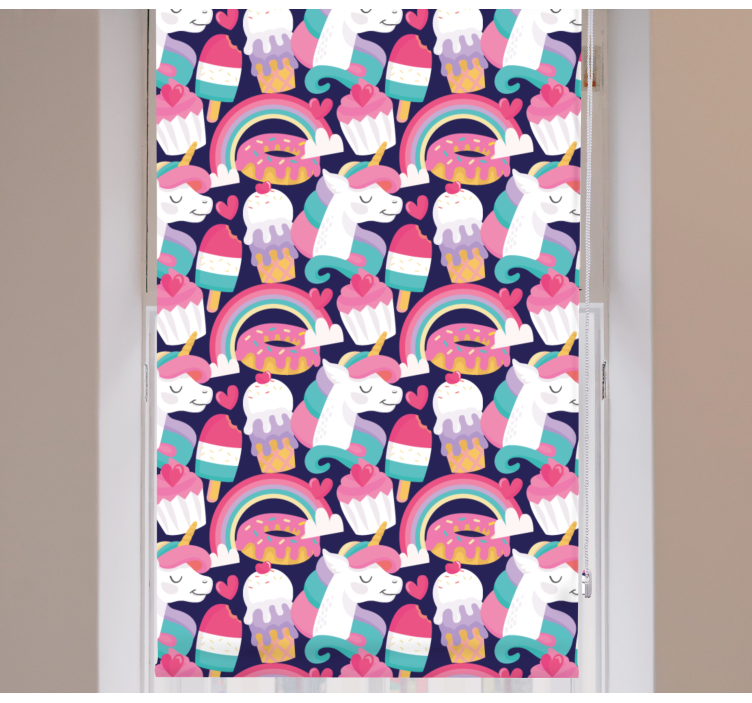 Persiana enrollable divertido patrón de criatura mágica - TenVinilo