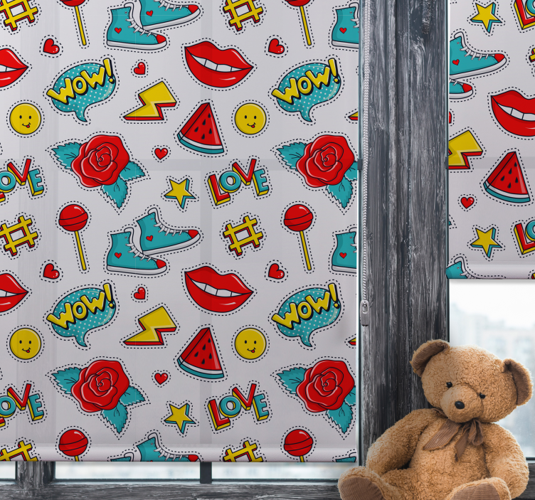 Persiana enrollable divertido patrones de la cultura pop - TenVinilo