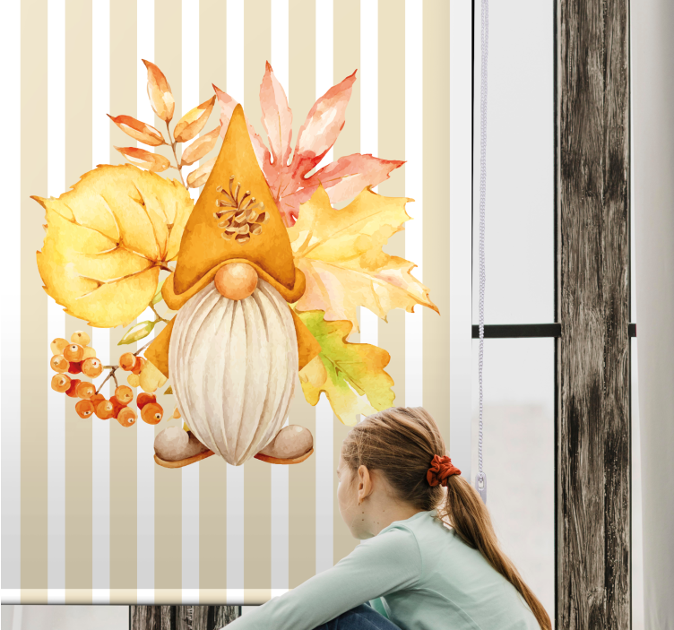 Persiana enrollable exhibición de gnomos de otoño - TenVinilo