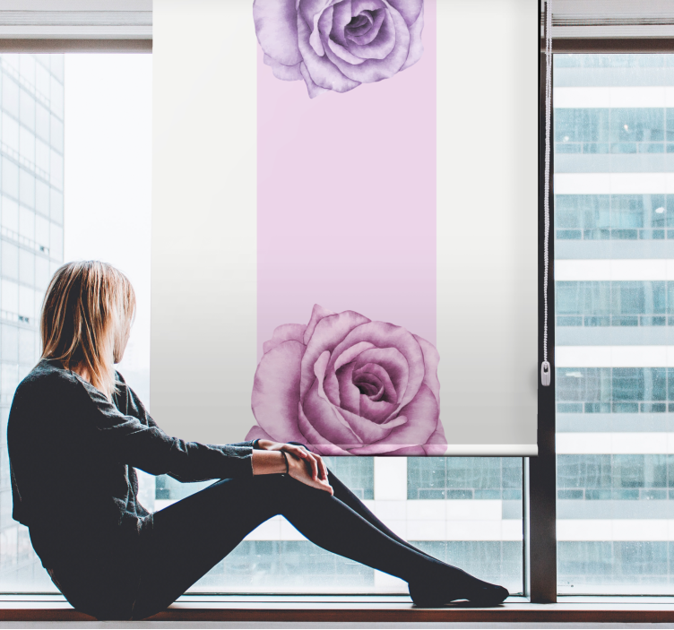 Persiana enrollable flores acento de rosa púrpura - TenVinilo