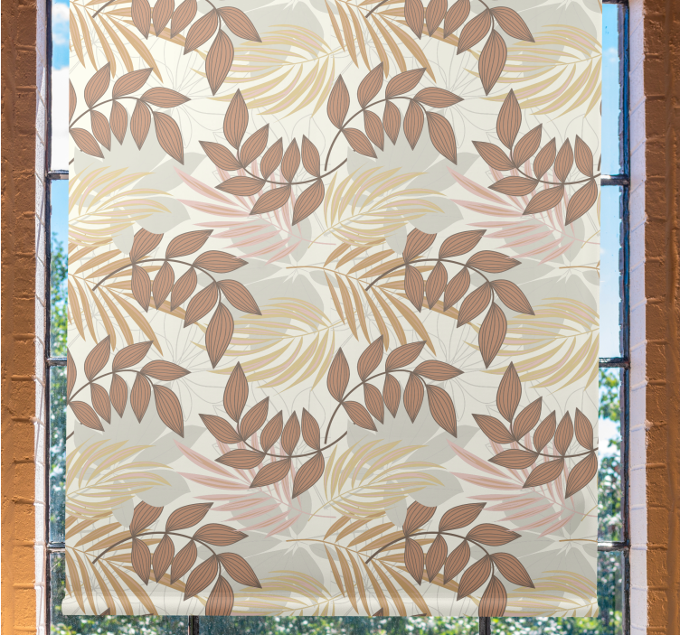 Persiana enrollable flores delicado patrón de hojas - TenVinilo