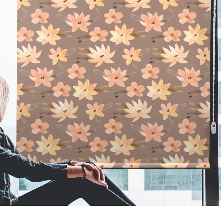 Persiana enrollable flores patrón floral suave - TenVinilo