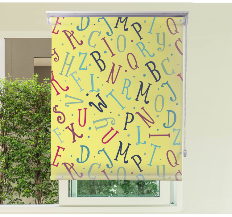 Persiana enrollable frase letras coloridas del alfabeto - TenVinilo