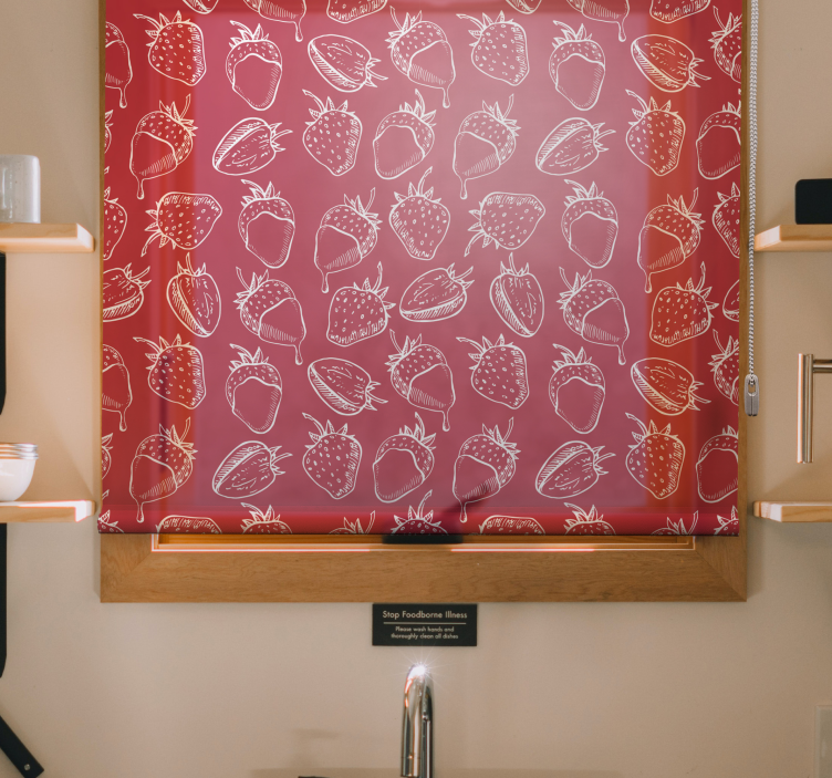 Persiana enrollable frutas patrón de fresa - TenVinilo