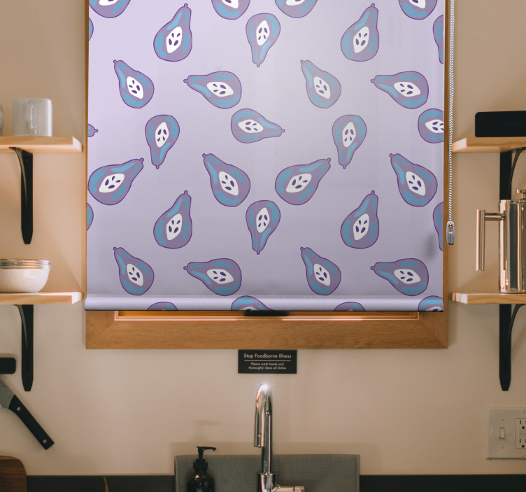 Persiana enrollable frutas patrón de pera juguetón - TenVinilo