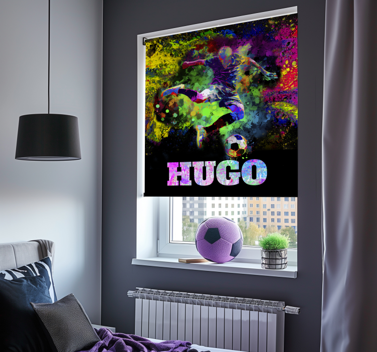 Persiana enrollable fútbol diseño colorido - TenVinilo