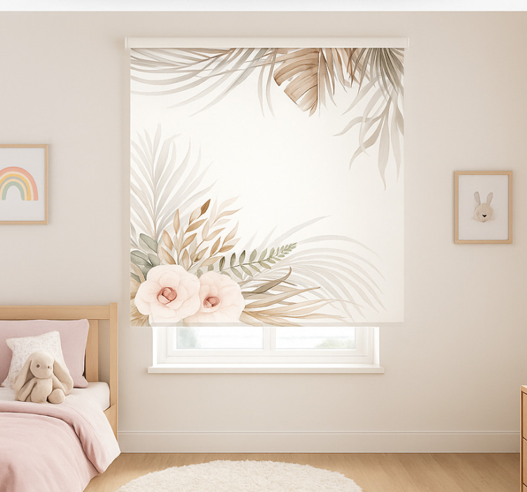 Persiana enrollable infantil diseño floral bohemio - TenVinilo