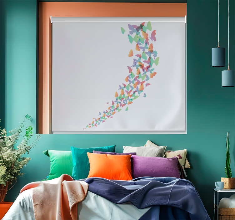 Persiana enrollable mariposa volando en linea - TenVinilo