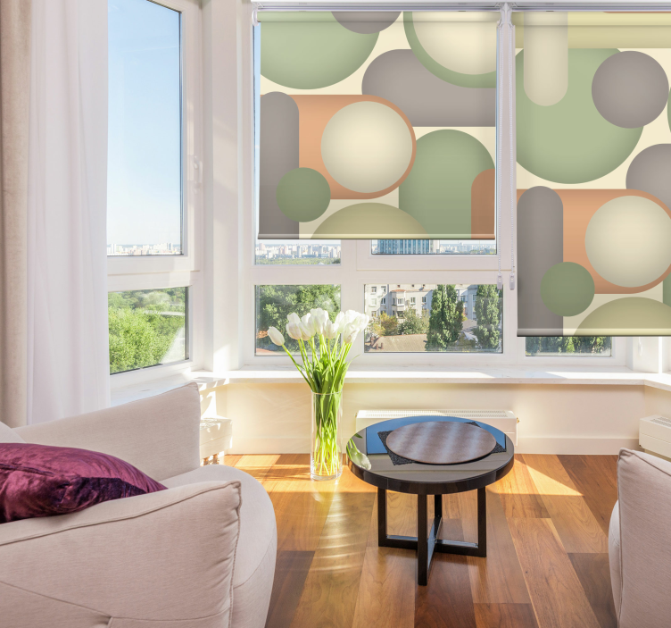 Persiana enrollable moderno disposición circular geométrica - TenVinilo