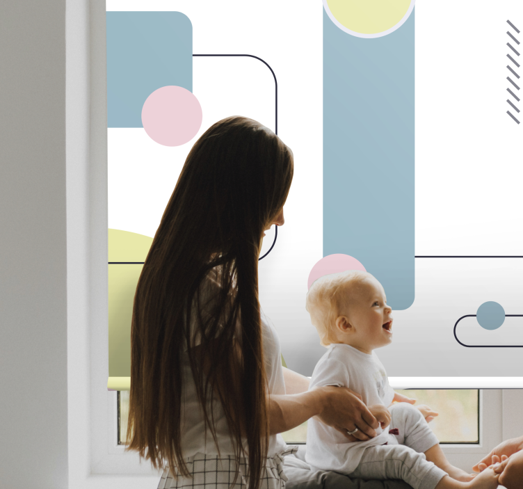 Persiana enrollable moderno juego de formas geométricas - TenVinilo