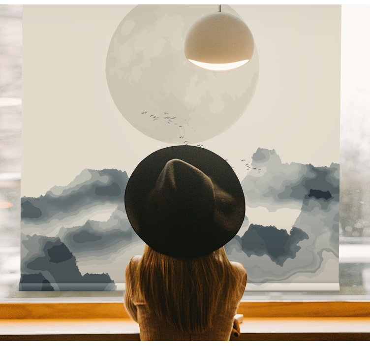 Persiana enrollable moderno paisaje nublado iluminado - TenVinilo