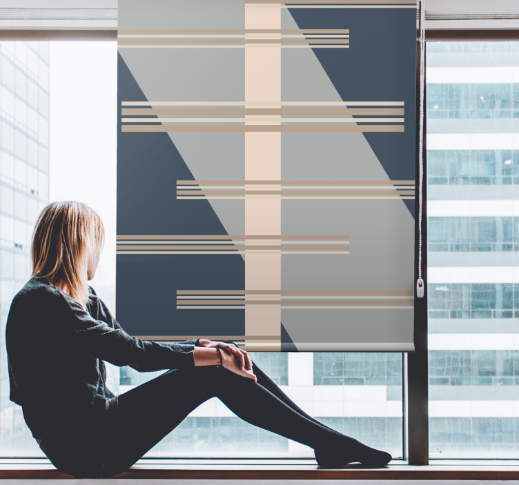 Persiana enrollable moderno tema de línea geométrica - TenVinilo