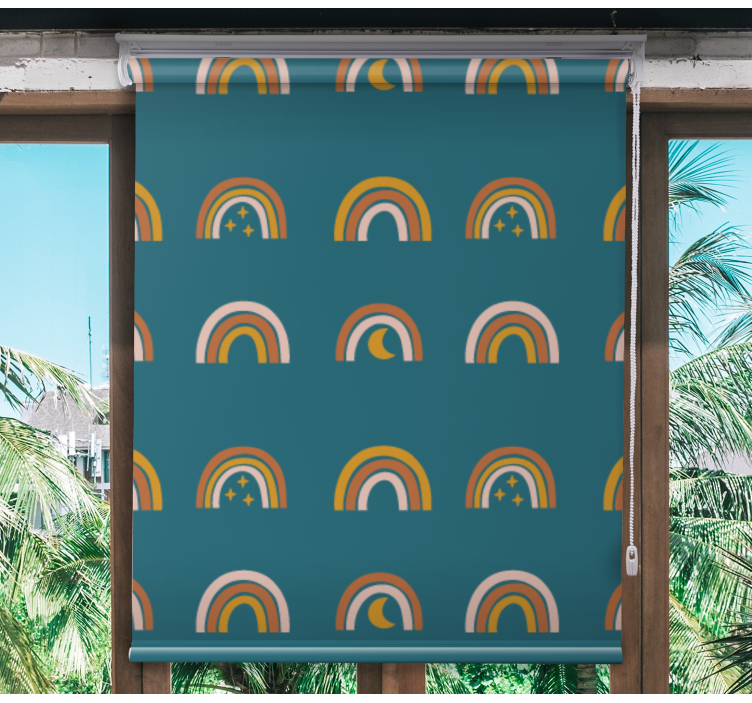 Persiana enrollable infantil arcoíris y estrellas - TenVinilo