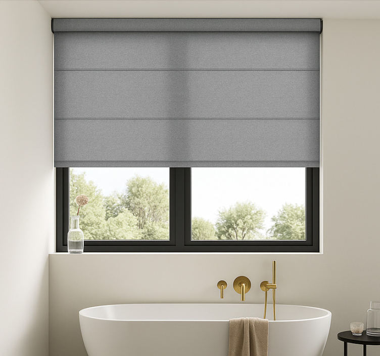 Persiana enrollable para baño minimalismo gris elegante - TenVinilo