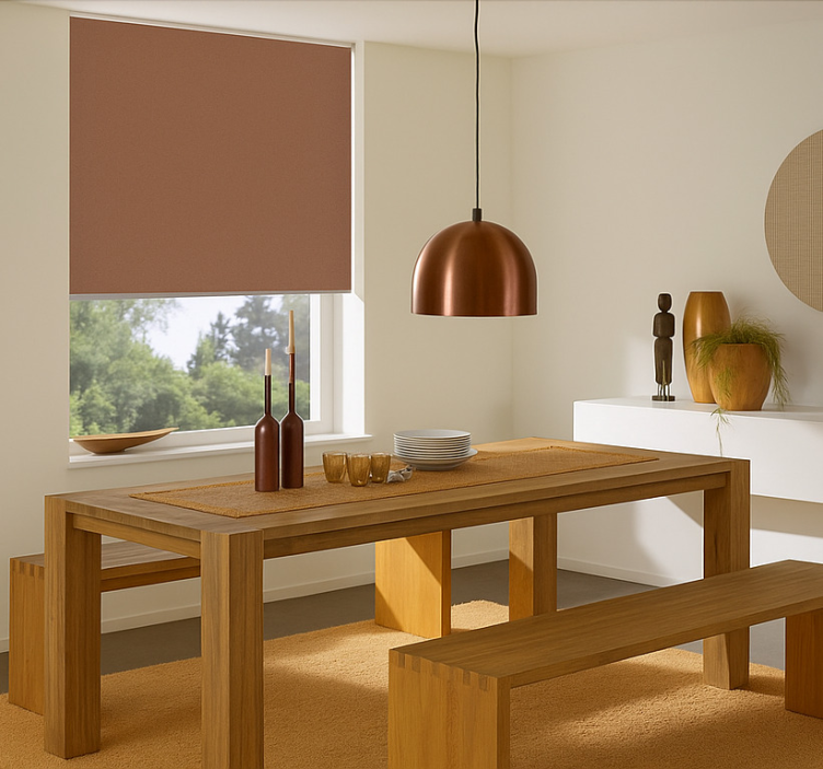 Persiana enrollable para comedor tonos grisáceos fríos - TenVinilo