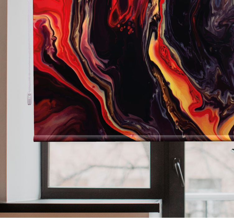 Persiana enrollable textura remolinos rojos y negros - TenVinilo