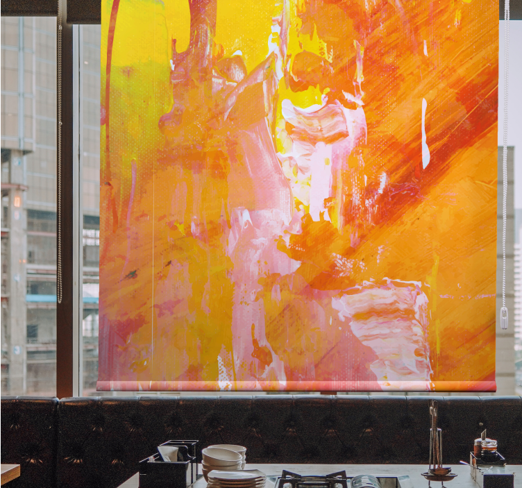 Persiana enrollable textura salpicaduras vibrantes - TenVinilo