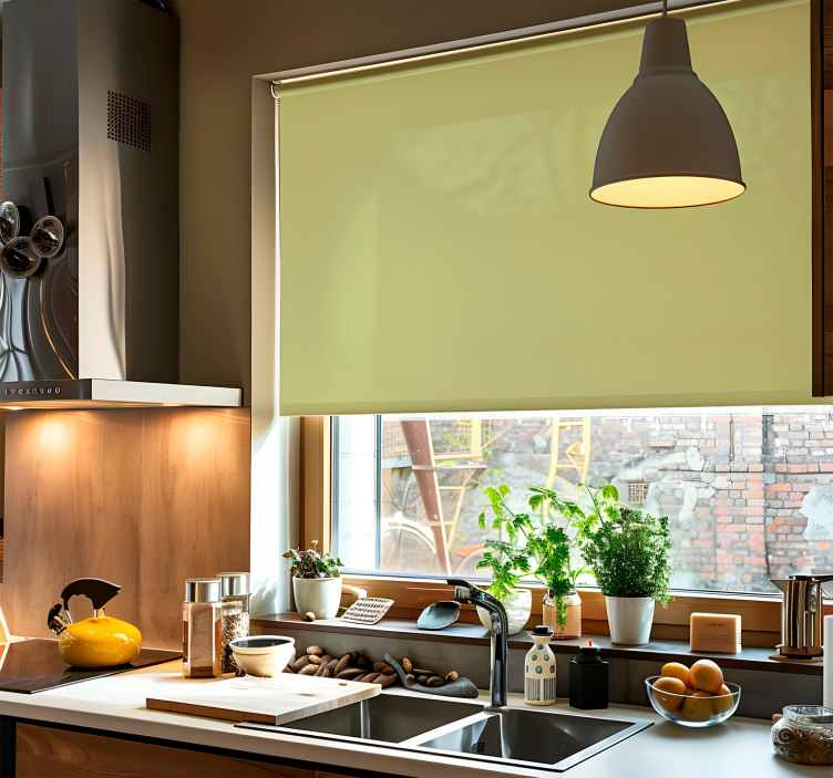 Persiana enrollable verde tonos oliva planos - TenVinilo