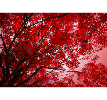 Persiana enrollable roja ramas rojas - TenVinilo