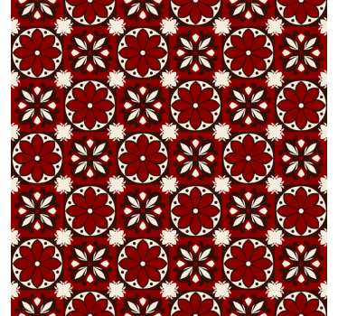 Persiana enrollable roja patrón de azulejos vintage - TenVinilo