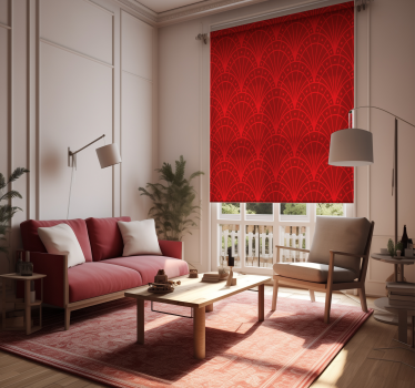 Estor para salón elegante art deco rojo - TenVinilo