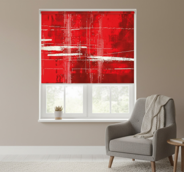 Persiana enrollable roja con diseño de líneas modernas - TenVinilo