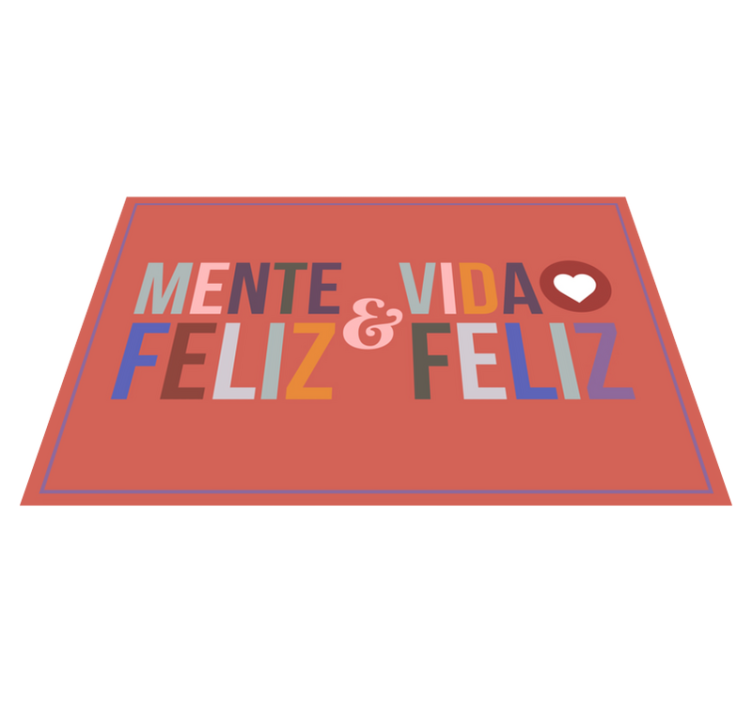 Manteles individuales frase mente feliz - TenVinilo