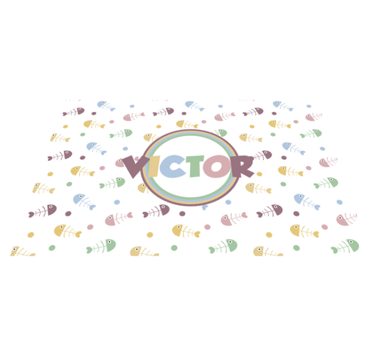 Mantel individual infantil concepto de peces alegres - TenVinilo