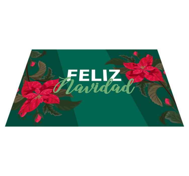 Mantel individual feliz navidad flores rojas - TenVinilo