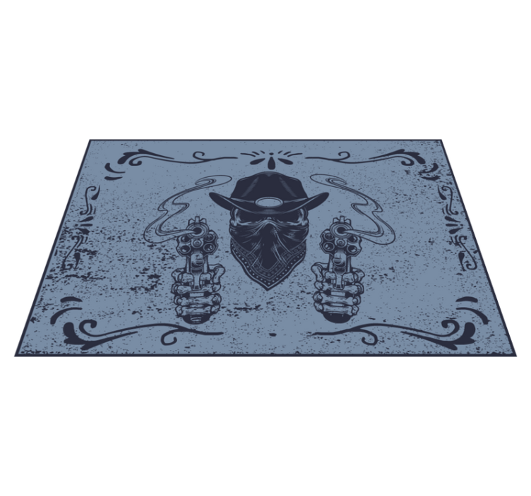 Mantel individual original cara de vaquero con pistolas - TenVinilo