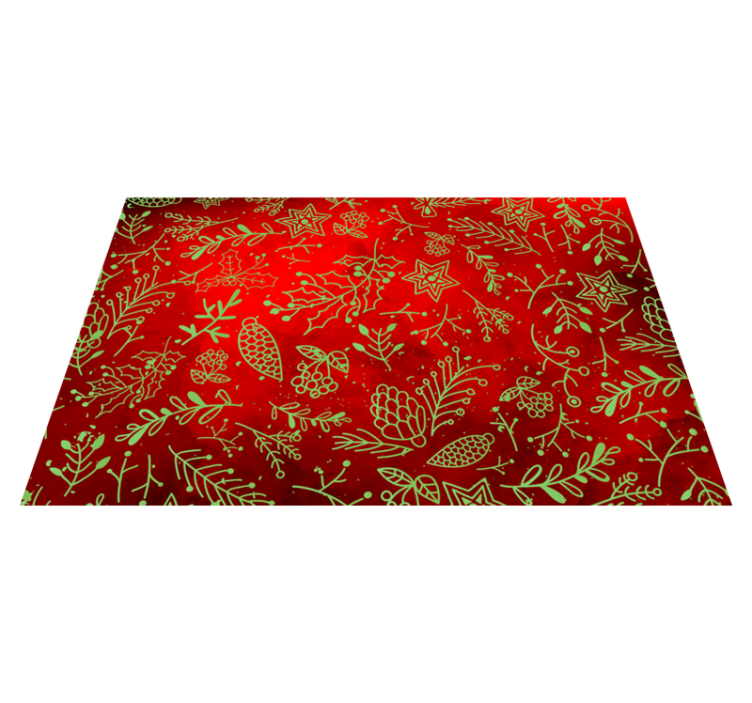 Mantel individual navideño floral rojo festivo - TenVinilo