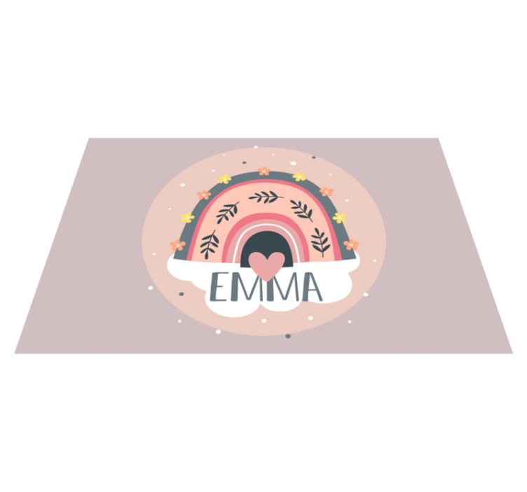 Mantel individual infantil diseño floral arcoíris - TenVinilo