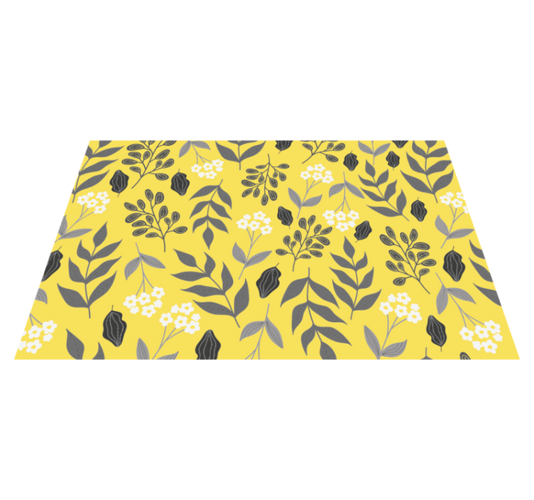 Mantel individual moderno motivo floral amarillo - TenVinilo