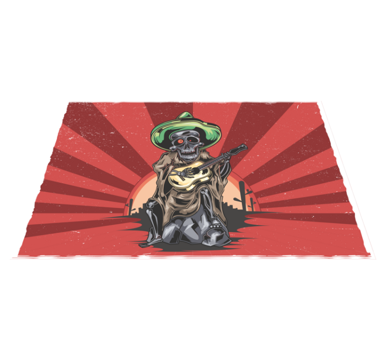 Mantel individual halloween músico mariachi esqueleto - TenVinilo