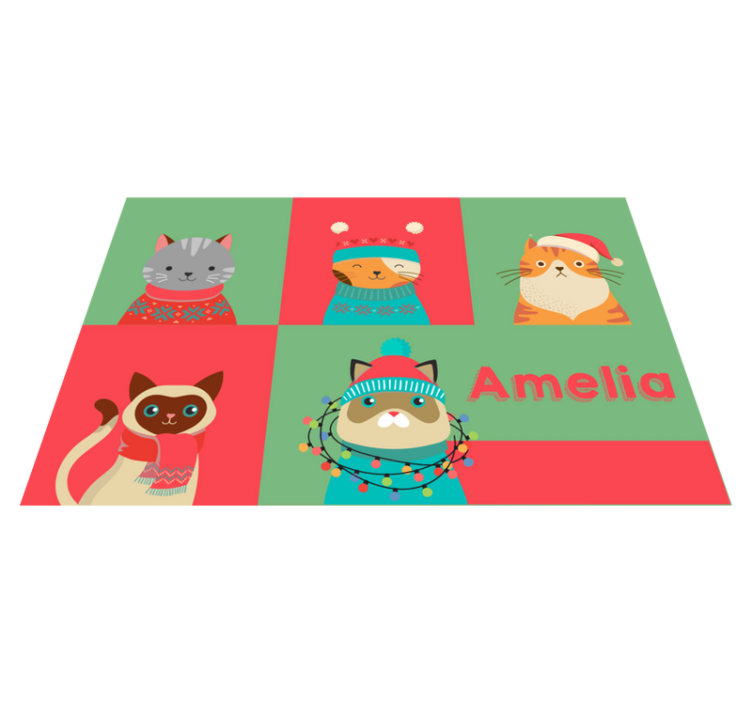 Mantel individual infantil gatos de dibujos adorables - TenVinilo