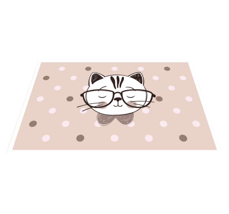 Mantel individual infantil gato con gafas - TenVinilo