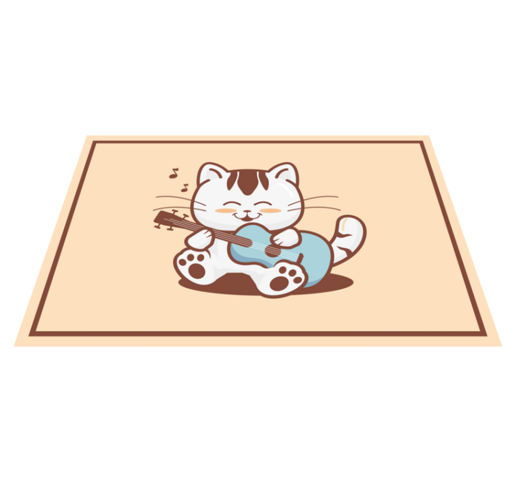 Mantel individual infantil personaje de gato musical - TenVinilo