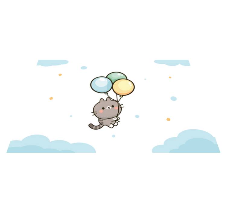 Mantel individual infantil Gato y globos - TenVinilo