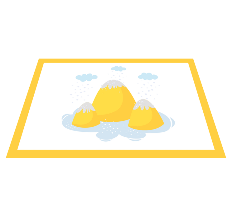 Mantel individual infantil ilustración montaña amarilla - TenVinilo