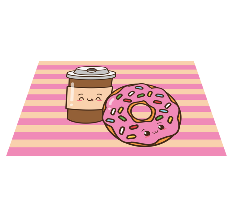 Mantel individual infantil donut de café lindo - TenVinilo