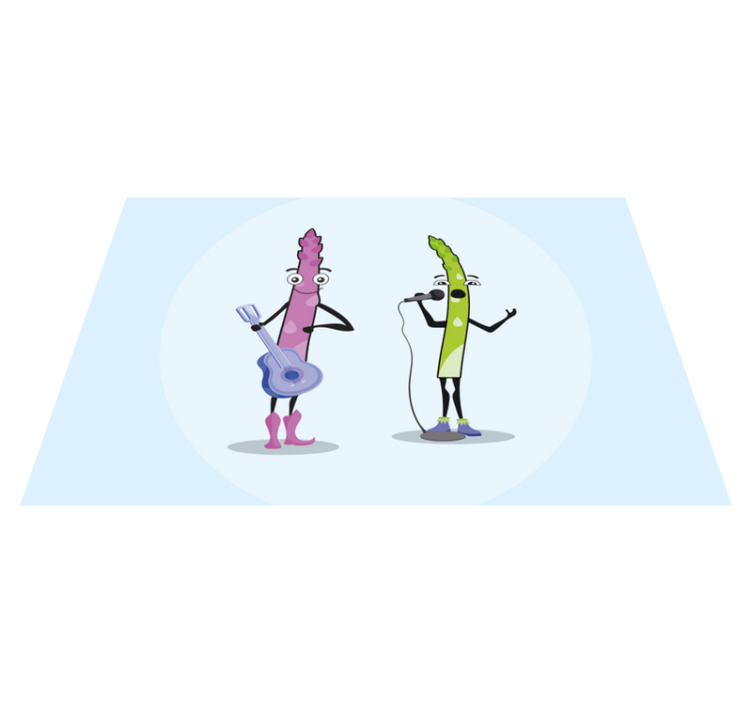 Mantel individual infantil personajes vegetales musicales - TenVinilo