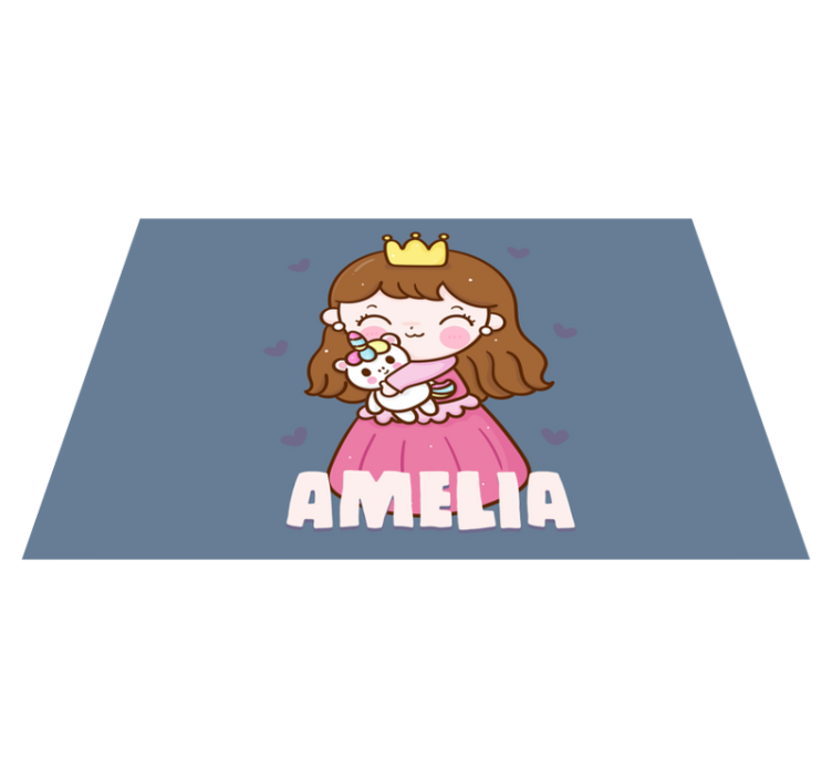 Mantel individual infantil princesa linda con unicornio - TenVinilo