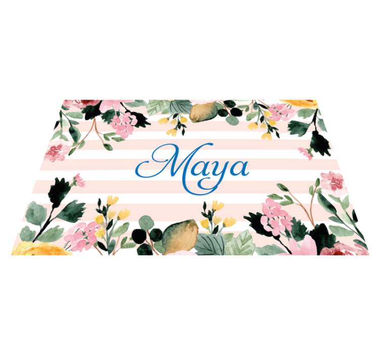 Mantel individual personalizable nombre floral - TenVinilo