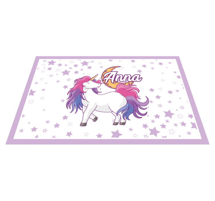 Mantel individual infantil unicornio con estrellas - TenVinilo