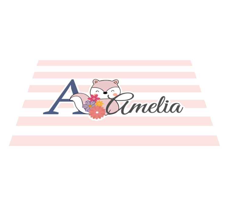 Mantel individual infantil zorro lindo con flores - TenVinilo